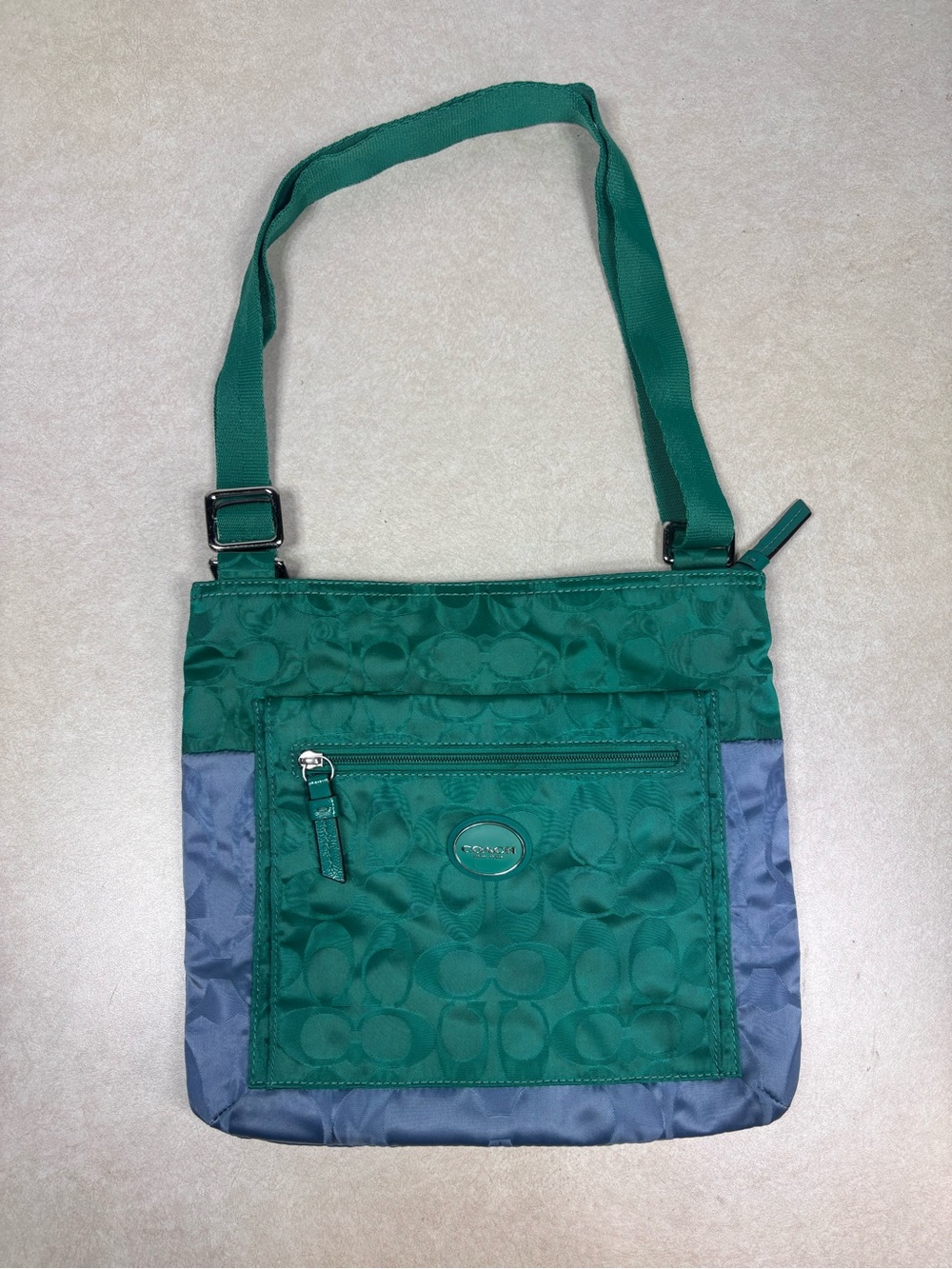 Coach Getaway Nylon Crossbody Bag 2 tone Y2K preppy purse